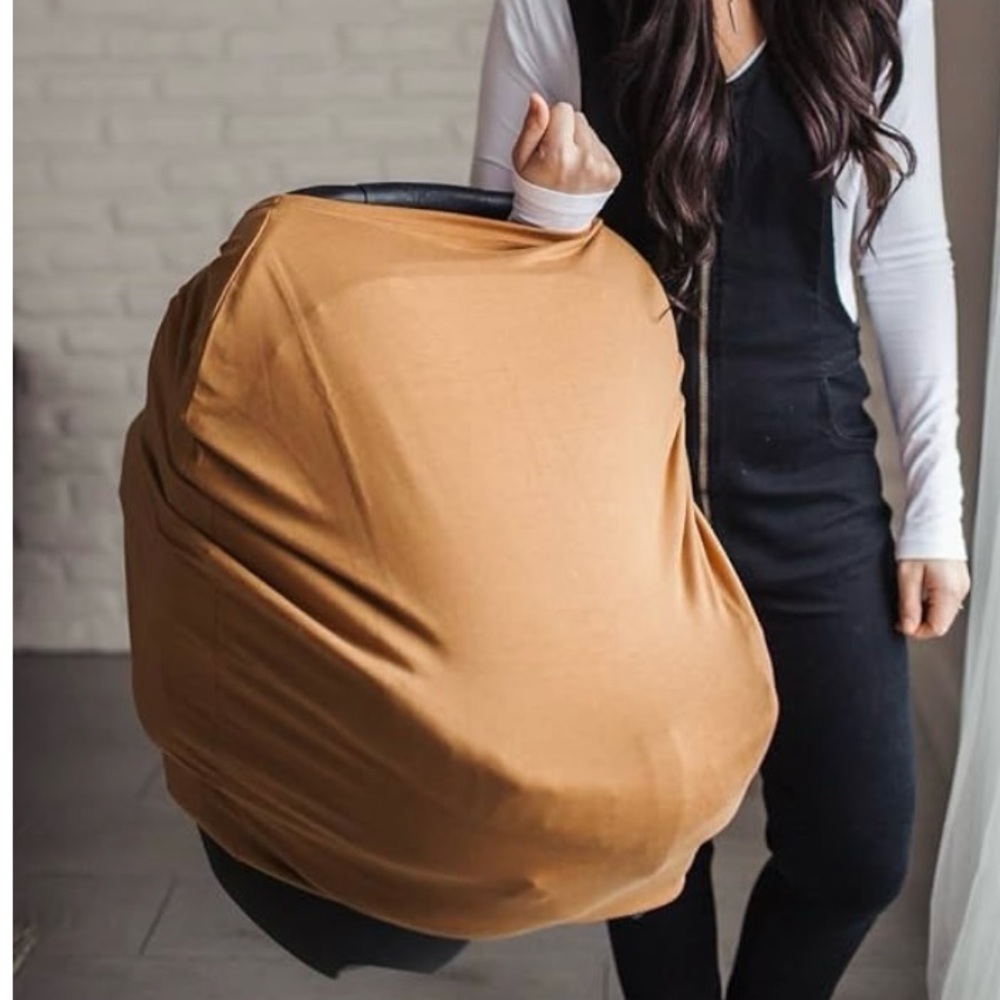 Copper pearl car seat cover/nursing wrap